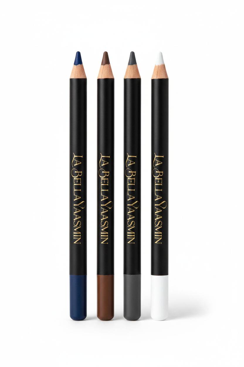La Bella Yasmin Eye Pencil Set - Blue, Brown, Charcoal and White pencils standing upright