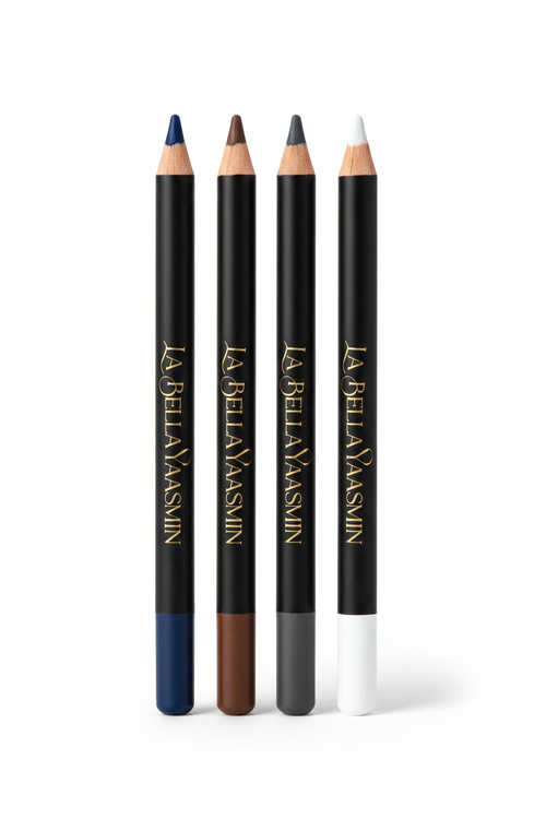 La Bella Yasmin Eye Pencil Set - Blue, Brown, Charcoal and White pencils standing upright
